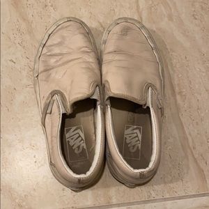 pink leather slip on vans
